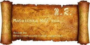 Mateicska Rózsa névjegykártya